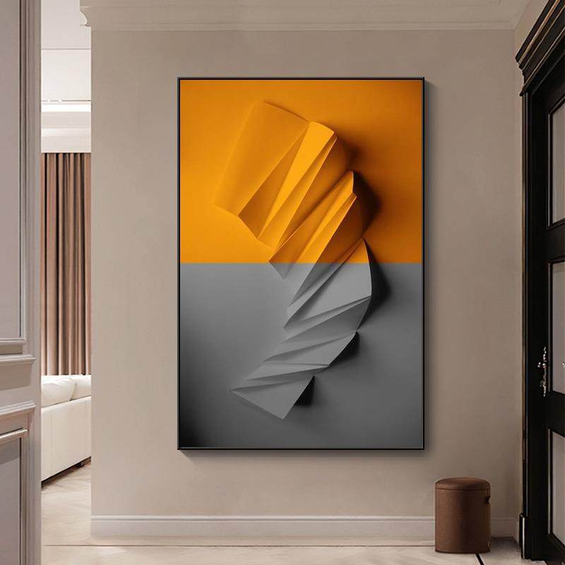 拼色抽象艺术装饰画网红高级感几何挂画极简风小众客厅背景墙壁画