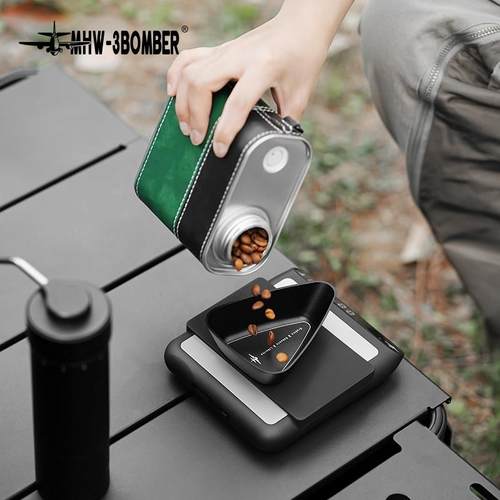 MHW-3BOMBER轰炸机铝合金称豆盘咖啡秤豆碟 咖啡豆分装喷雾瓶套装