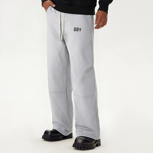 88rising纯色加厚防寒直筒裤子秋冬户外防风保暖舒适羽绒裤男女款