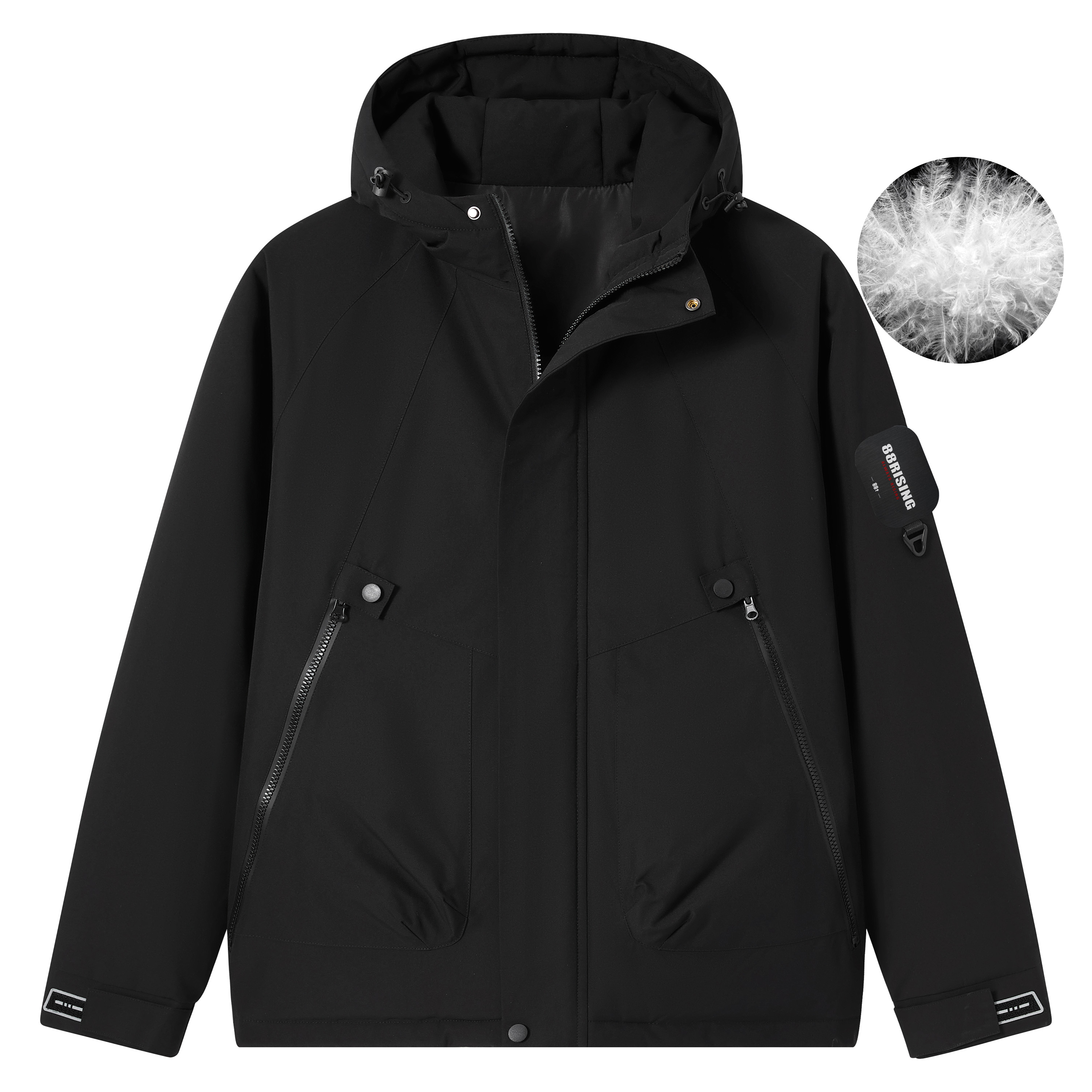 88rising连帽外套宽松保暖羽绒服
