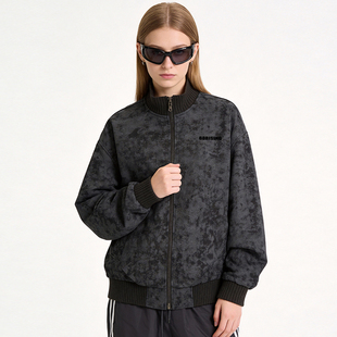 88rising美式高街扎染做旧飞行夹克男春秋季宽松潮牌棒球服外套