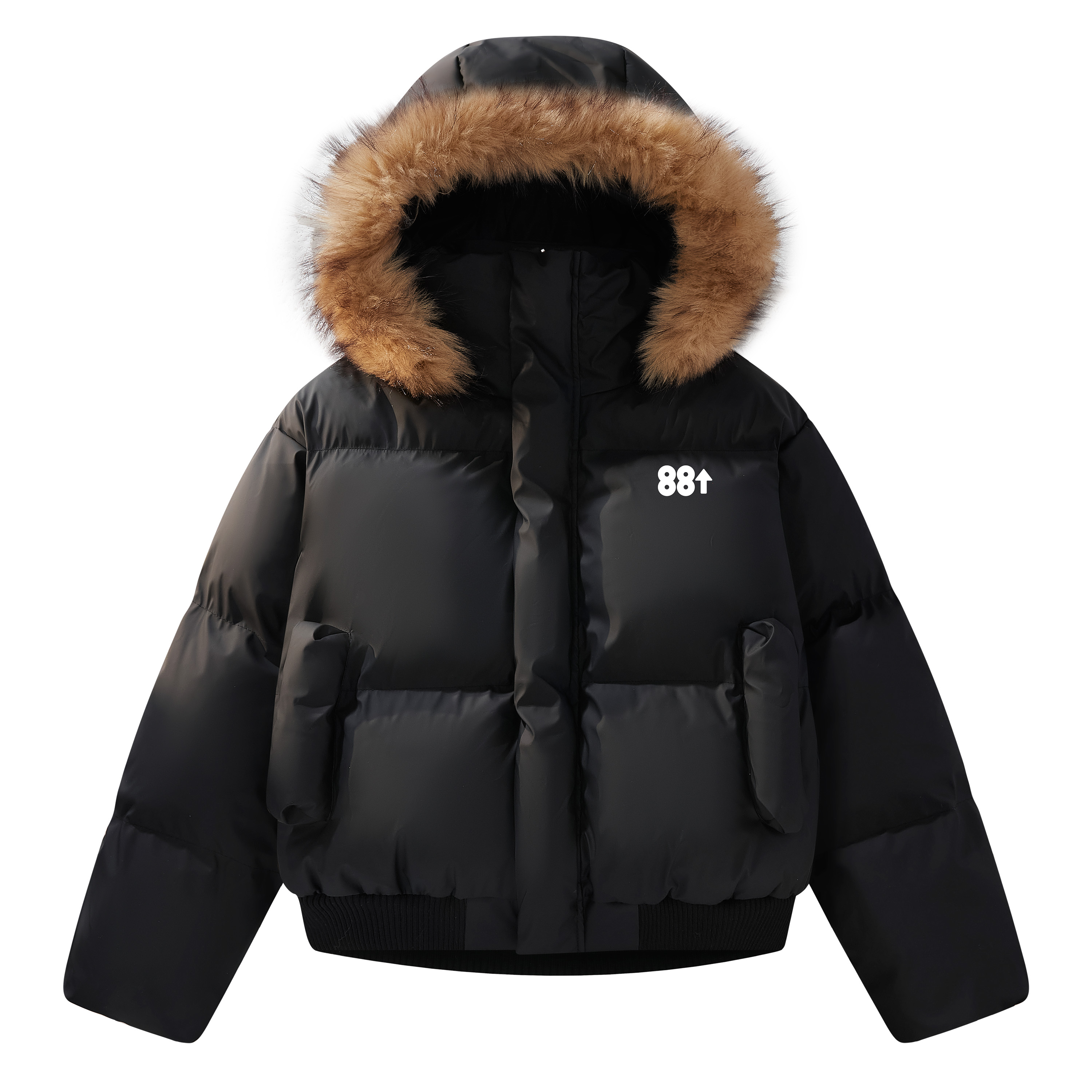 美式复古可拆卸毛领连帽面包服