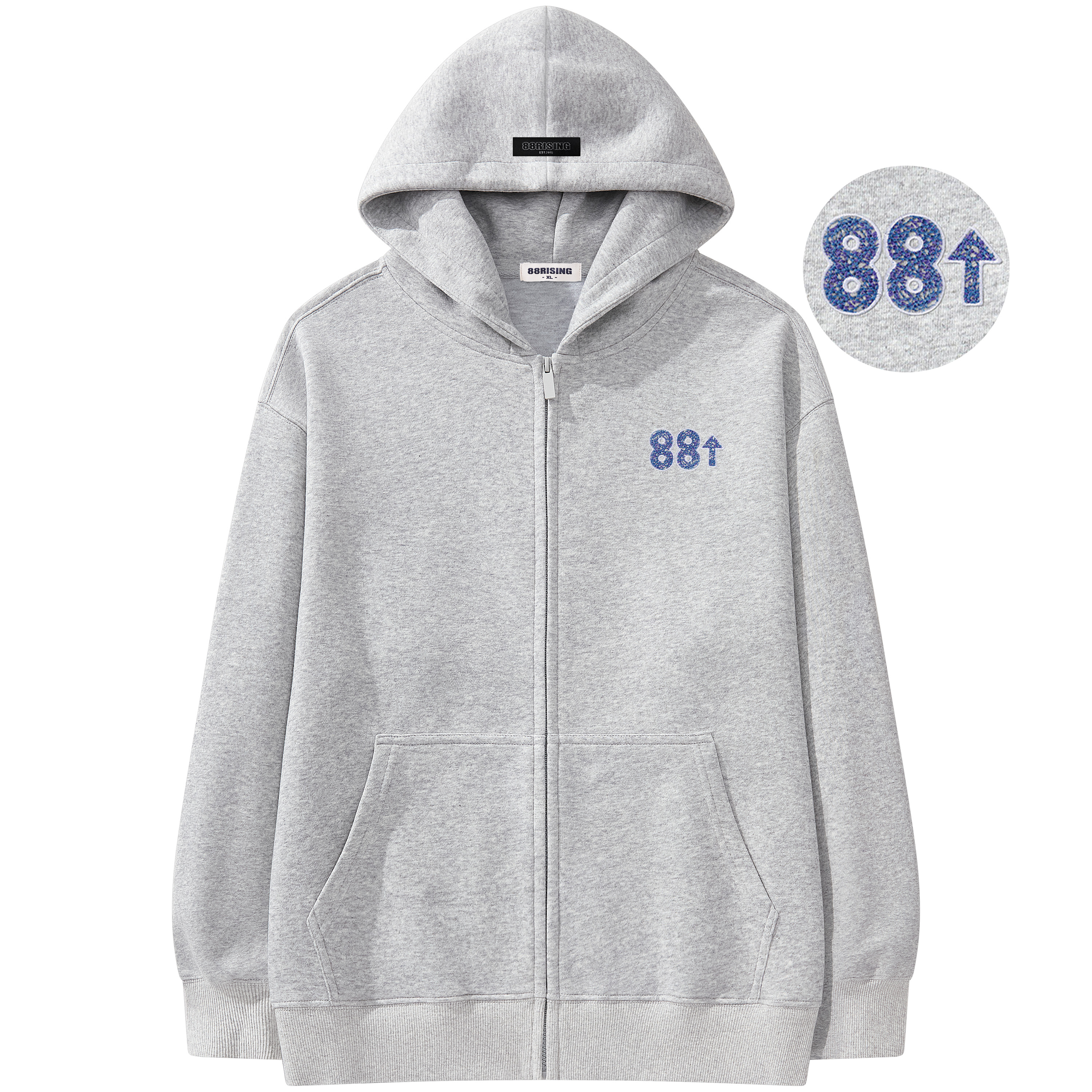 88rising刺绣休闲开衫卫衣外套