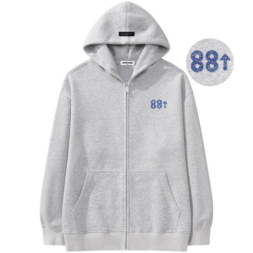 88rising刺绣休闲开衫卫衣外套