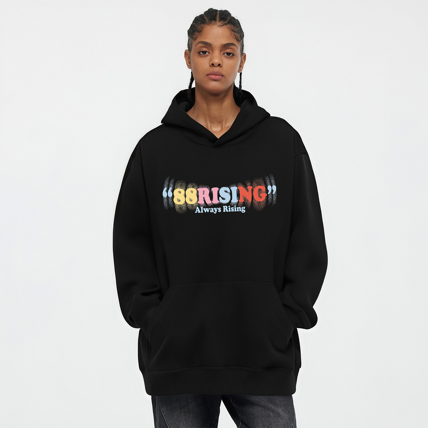 88rising宽松休闲情侣连帽卫衣男