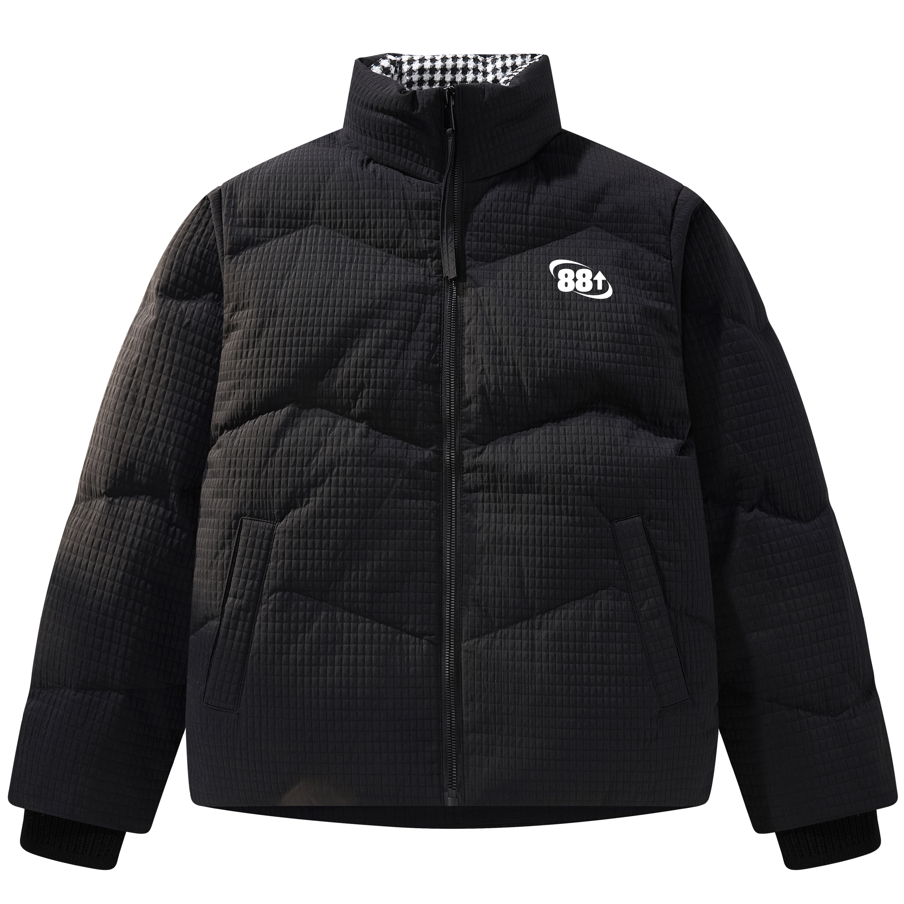 立领撞色男女同款88rising格纹