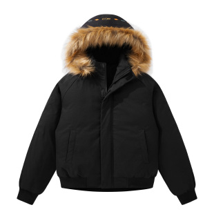 88rising简约款连帽毛领派克宽松百搭休闲鸭绒羽绒服外套男女同款