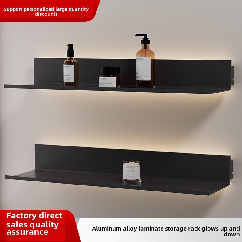 铝合金发光层压Led金属储物架l型光壁书架储物墙挂壁展示