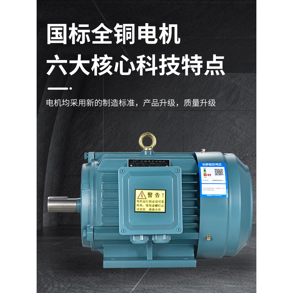 三相电动机Y132M-4 7.5KW/5.5kw/Y132S2-2 7.5KW全铜国标380V马达