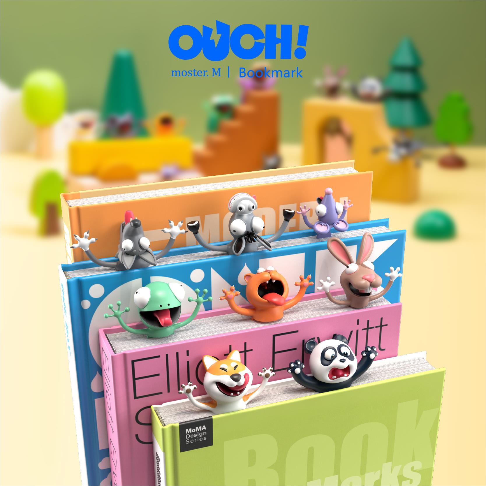 【套装】玖伍米橙ouch3D立体动物书签pvc吾皇阿狸卡通书签小学生