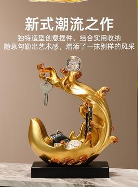 风生水起摆件轻奢高档入户钥匙收纳挂架客厅酒柜电视柜装饰工艺品