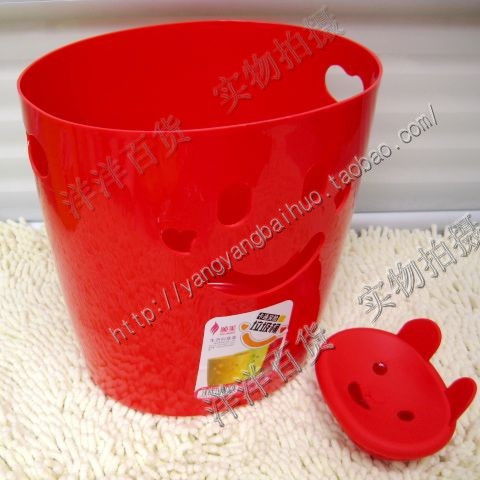 顺美新品 笑脸卡通垃圾桶无盖卫生桶废纸箩彩色椭圆纸箩2912/2913