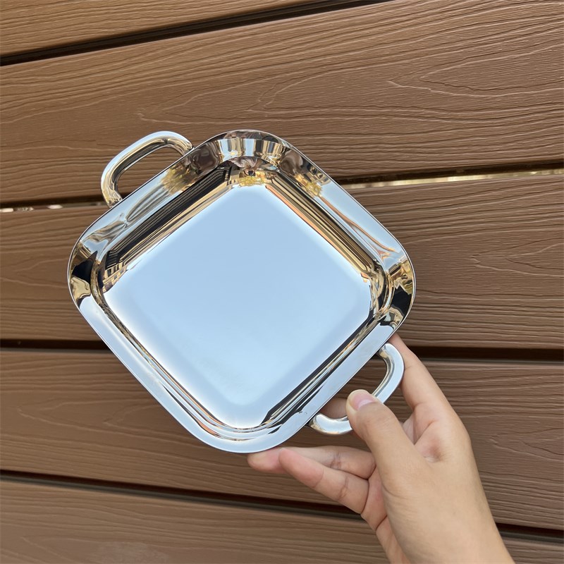 18-10不锈钢儿童餐盘茶点盘水果点心盘子菜盘小食碟吃饭盘子托盘