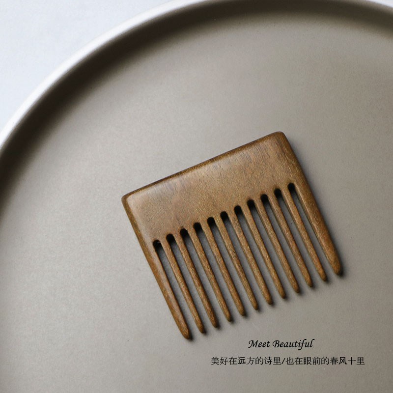 天然黑檀木梳子头皮经络按摩梳女防静电家用宝宝梳包包梳迷你