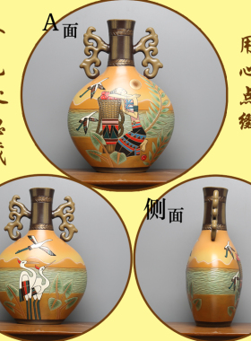 中国彝藏少数民族风特色云南丽江纪念送品家居客厅装饰品陶瓷摆件