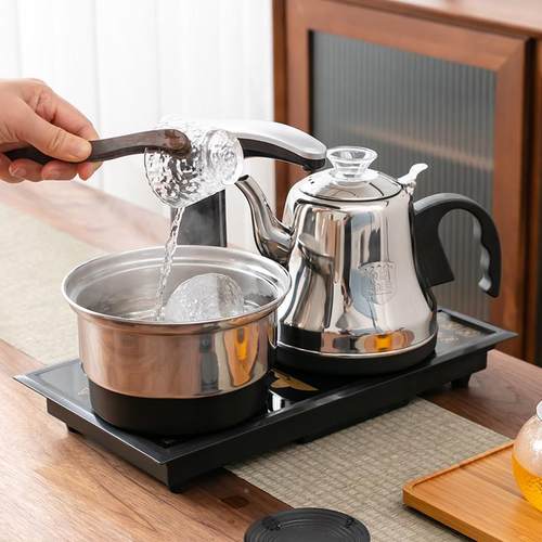 功夫茶具茶嵌入盘式桌37*泡20全自动BFZ上抽水烧水壶薄边茶茶台专