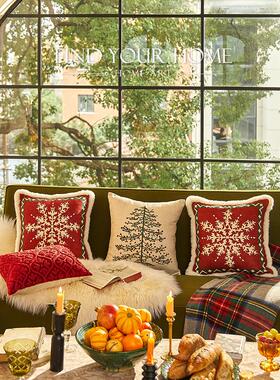 蜡笔风格花BZ-HJS0环枕背头发客边厅假日红色覆古沙高端枕头床靠