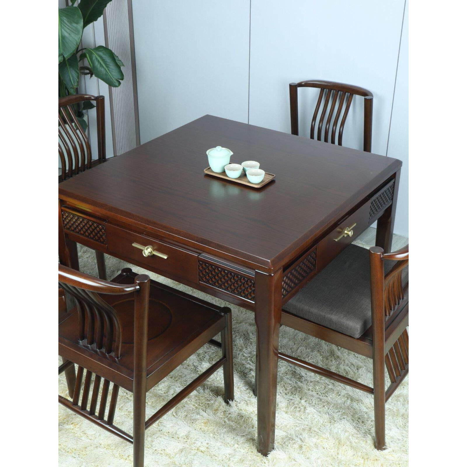 实用木麻将桌机天香阁餐桌两用麻将桌多全功能家自动棋牌新型中式