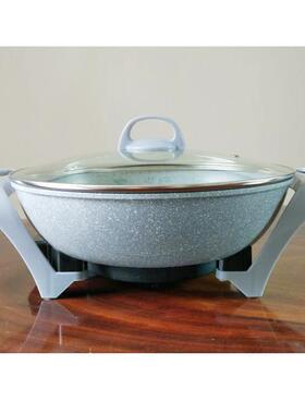 臣电锅2-炫能人电3炒锅多功麦饭石锅不粘平底家用一体小xzh-2型火