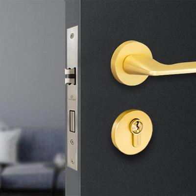 合卧室门锁静音家房门间锌金锁卫生间门把手用通用门锁HQ/8350