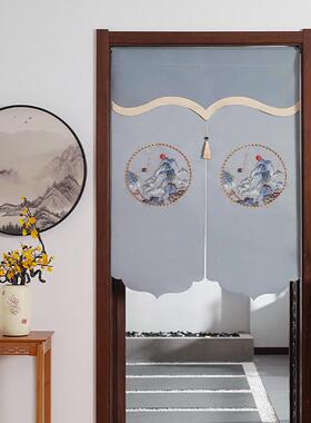 端柔 艺布门帘贡刺绣新中隔断帘布艺卧LDTC8452室厨房缎家式用免