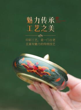 珐琅香彩炉家用室内熏香炉YUU铜香炉盘檀香香纯薰炉茶道香炉铜香