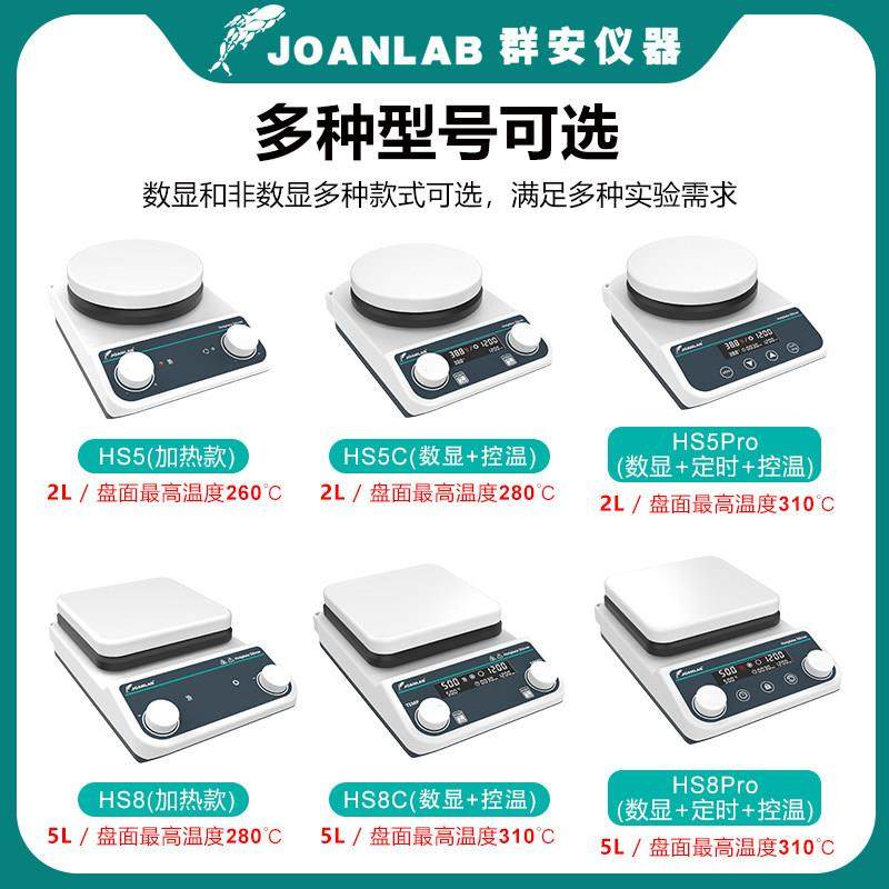 群安器实验室磁力搅拌器数显温加热控温小 型电磁搅仪拌机高恒温