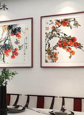 中式事LM80792如意餐新厅装饰画入户关画事挂画荷花鱼玄图手绘斗