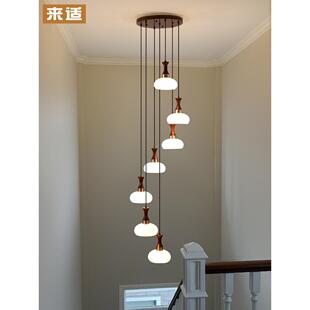 带有空客厅的世纪BSM梯中国风房子楼间中楼吊梯灯旋转楼梯灯阁楼