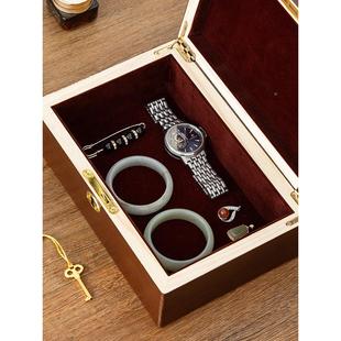 箱实木木箱收盒纳箱木小复古子大储物收带纳盒箱子木质锁木盒证件