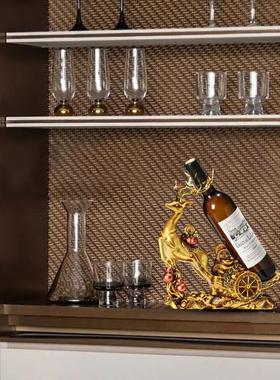 一鹿发财酒架酒柜家摆件意高ZPN档客厅居玄关电红视柜办公室装饰