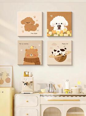 卡MWW通大象儿童房孩装画多巴胺彩治虹愈系男女饰孩组合卧室床头