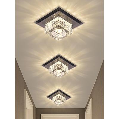 过道灯走廊灯简约现代LED吸顶灯水晶灯方型玄关灯入户门厅灯创意