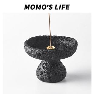 侘寂风线香香插家用复古中式 檀香高级创意熏香底座托盘中古摆件