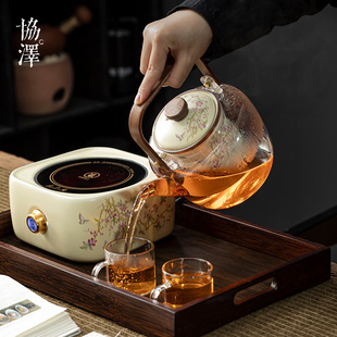 家用下午泡茶室内烧水器加厚玻璃耐高温茶水分离 电陶炉养生壶新款