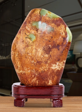 天御阁岫玉原石摆件天然岫岩玉秀玉奇石观赏石头客厅办公室装饰品