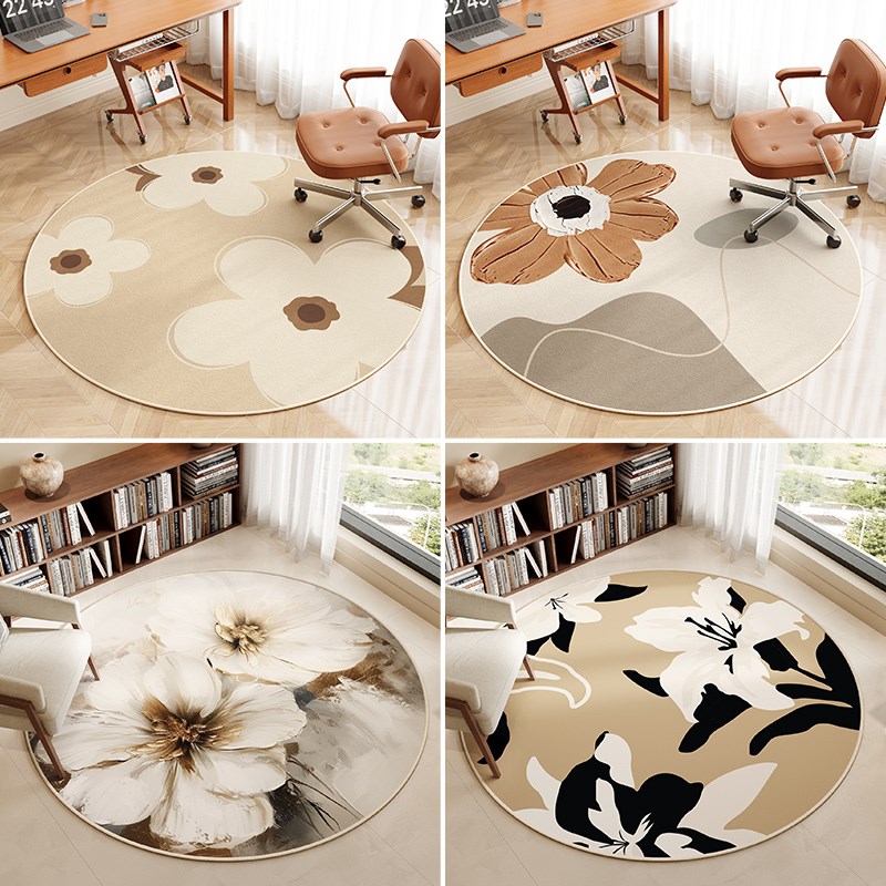 圆形地毯高级感卧室电脑椅子垫免洗加厚衣帽间梳妆台转椅隔音地垫