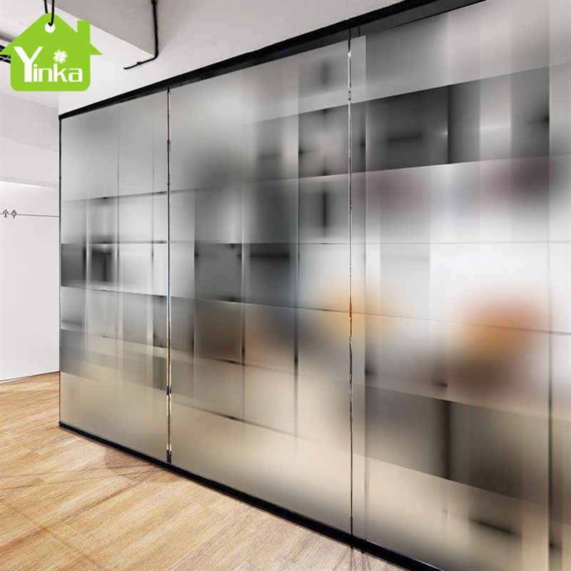 创意几何空间格子玻璃贴膜公司商务办公室玻璃墙装饰静电透明贴纸