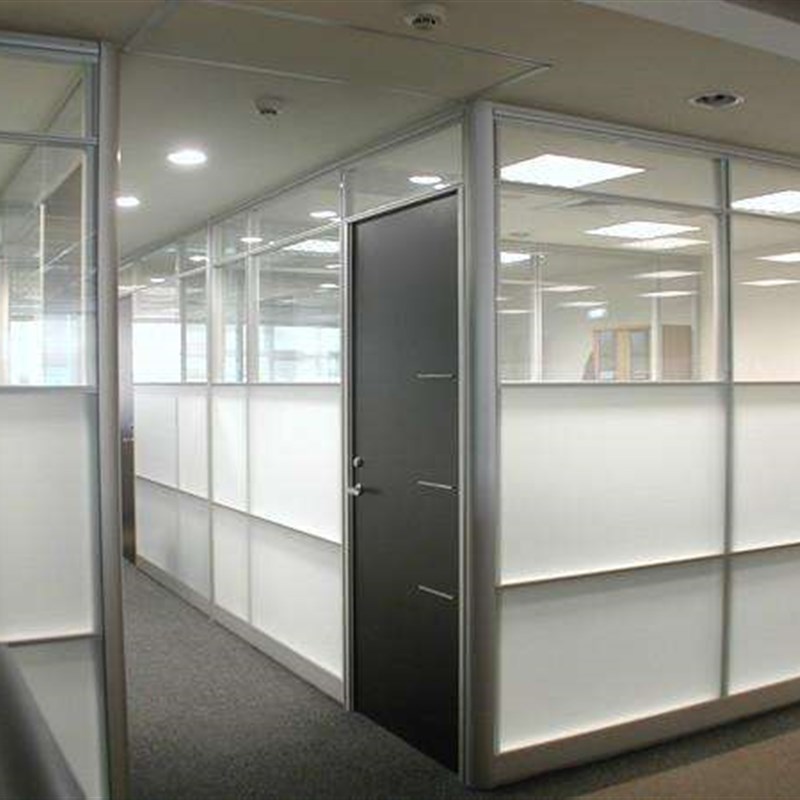 南京专业定制办公室断桥不锈钢铝合金双层钢化百叶磨砂玻璃隔断墙