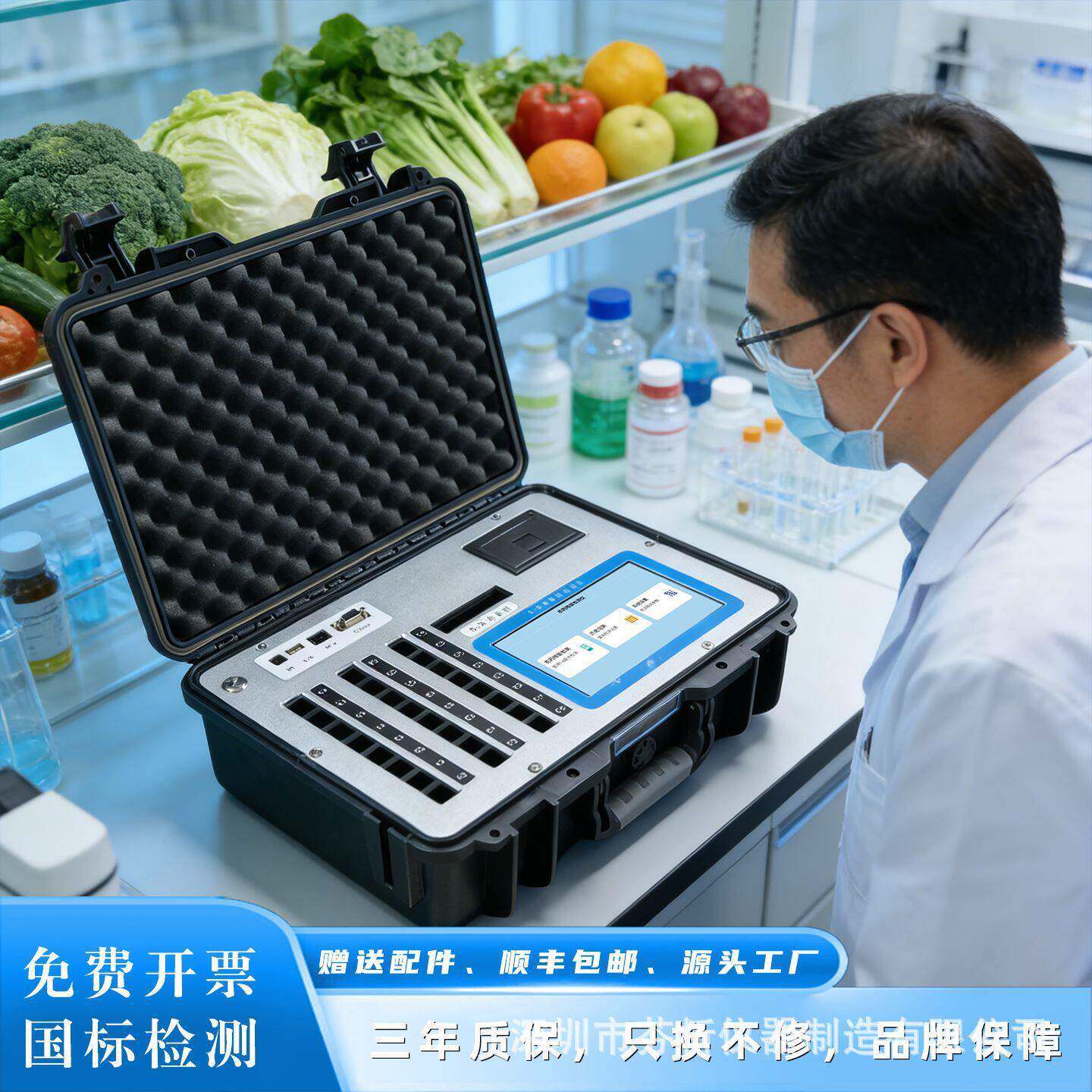 深芬仪器便携式农残留检测仪蔬菜荔枝除虫脲胶体金快速测定仪