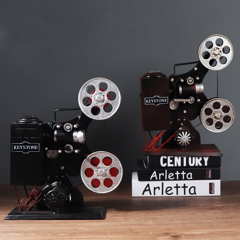 创意复古老式支架摄影机放映机模型怀旧拍摄道橱窗装饰工艺品摆件