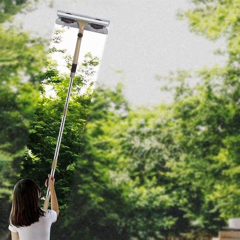 双用擦窗器一体涂水玻璃刮清洗酒店家用清洁神器带伸缩杆擦窗工具
