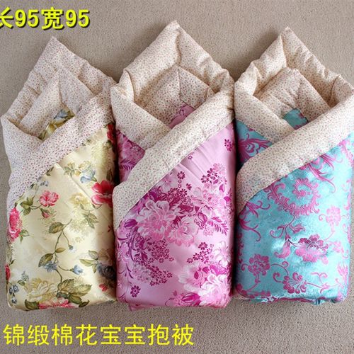 新生儿抱被冬款新品纯棉宝宝棉花被子不可脱胆 初生婴儿包被0-1岁