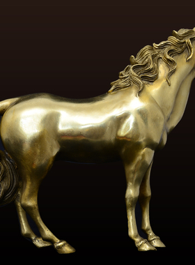 古式黄铜马摆件客厅电视柜玄关书房酒柜办公桌家居饰品工艺品摆设