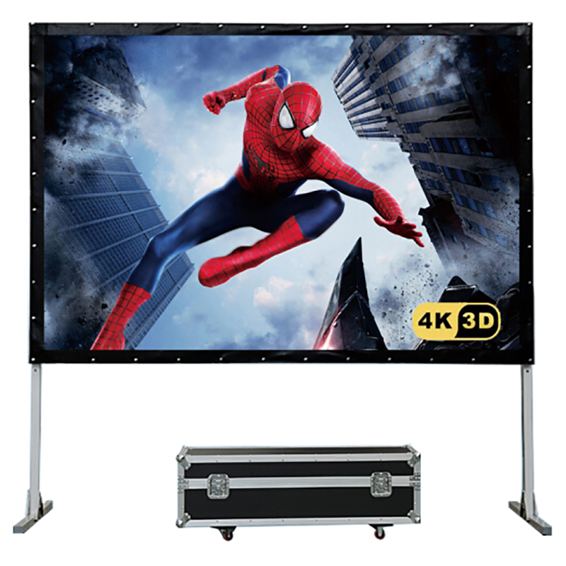 经科JK快速折叠幕100/120寸16:9/4比3正投背投软幕高清4K车载幕支