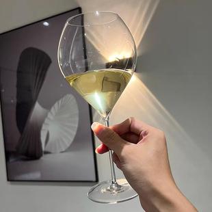 白葡萄酒杯气泡香槟杯餐厅家用奢华水晶高脚红酒杯 满满高级感