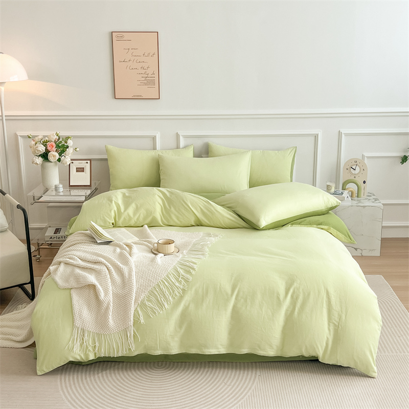 全棉轻奢纯色双拼简约被套
