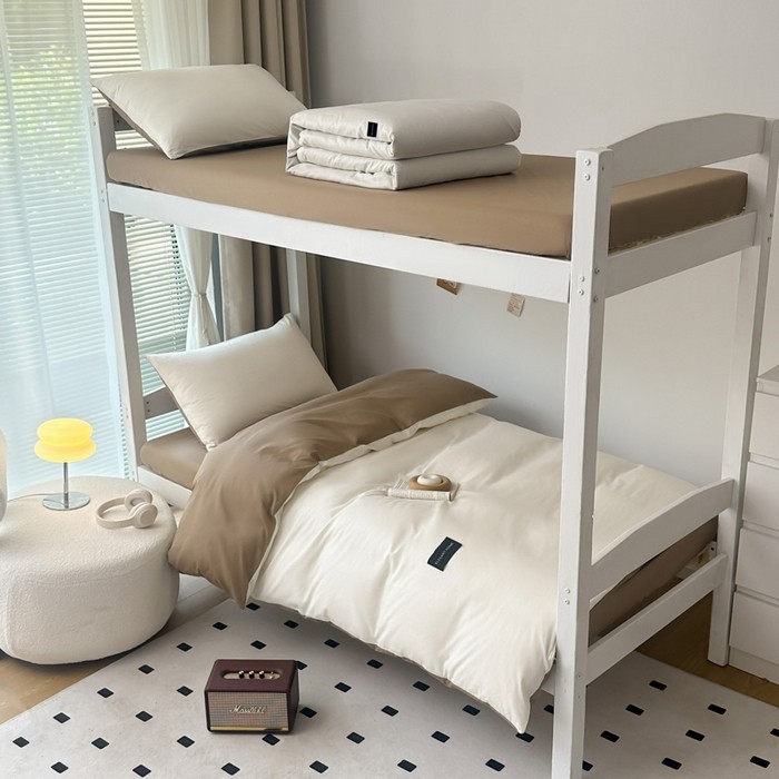 全棉纯棉纯色双拼学生三件套学生宿舍上下铺职工宿舍开学季简约,床上用品,学生床品套件,淘宝优惠券,粉丝福利购,淘宝优惠卷