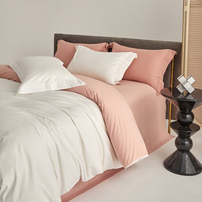 纯棉双股长绒棉纯色磨毛四件套全棉高端床品套件舒适透气床单被套