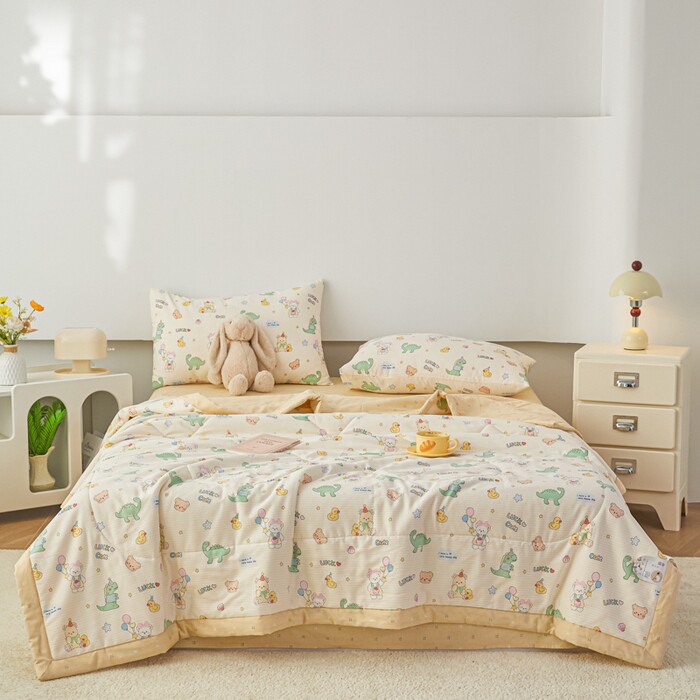 小清新花卉里外全棉纯棉新疆棉花被夏被夏凉被空调被机洗水洗被子